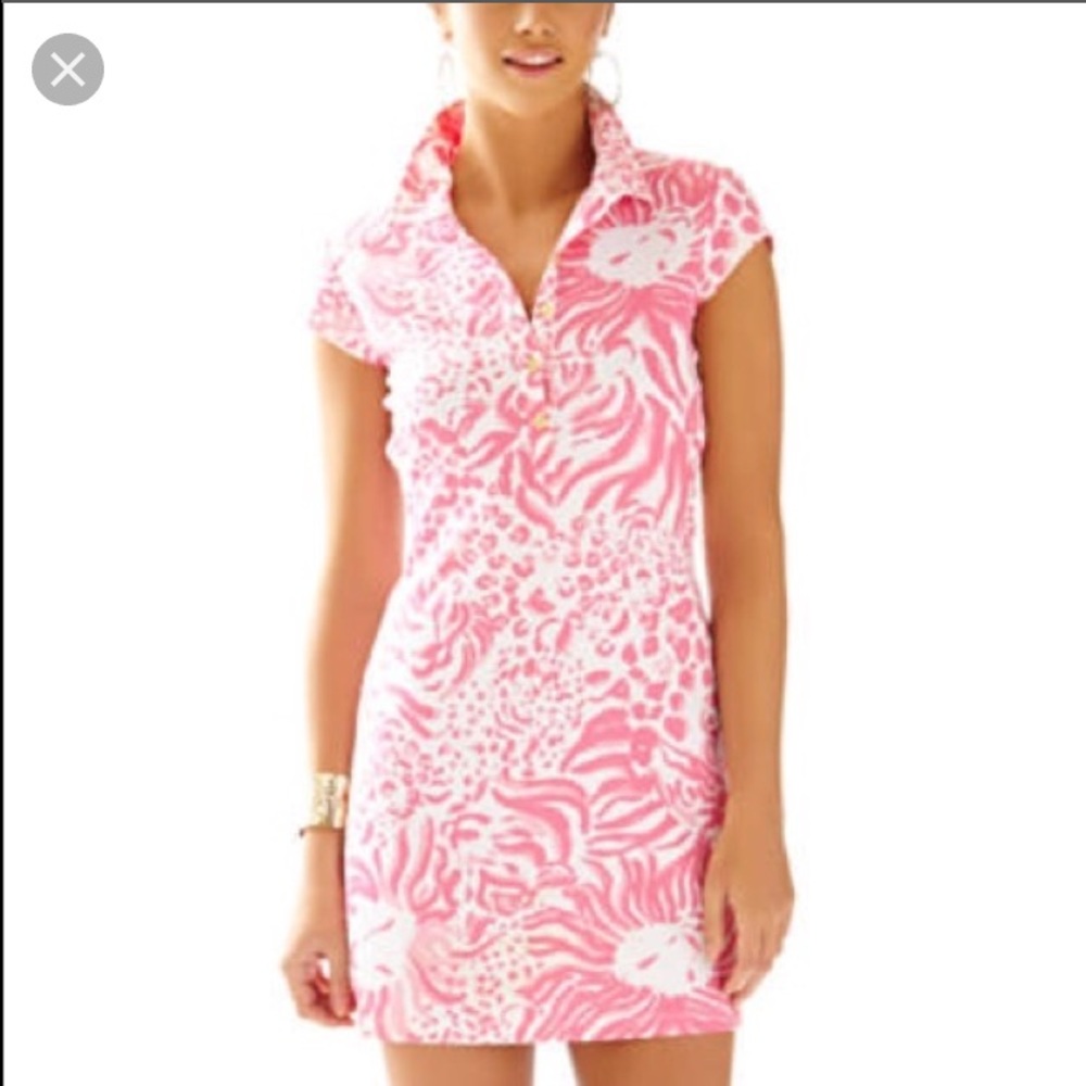 Lilly Pulitzer Rayna Pink & White Lion print Dress